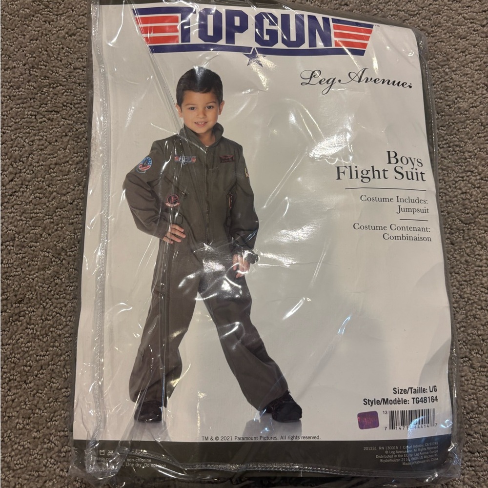 Top Gun Flight Suit by Leg Avenue Boys - Size L (10-12)